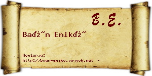 Baán Enikő névjegykártya