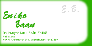eniko baan business card